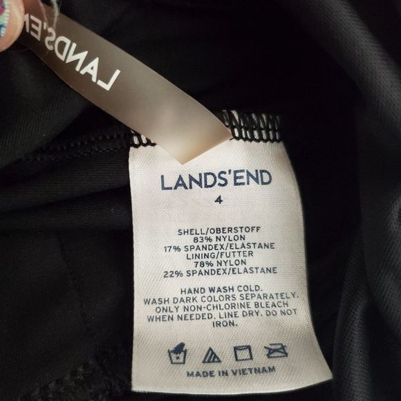 Land's End Black Bathing Tankini Swim Suit Top Tank Size 4 - Picture 7 of 10